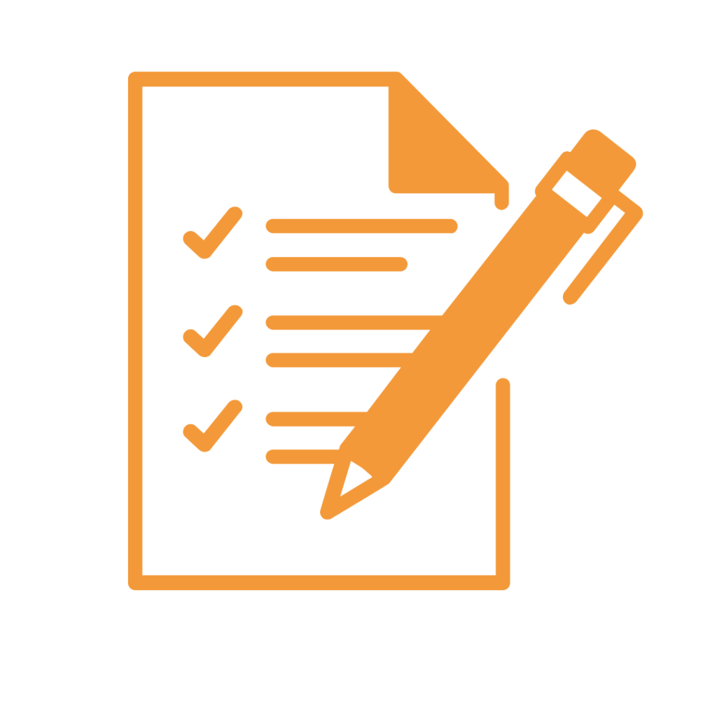 Icône de document avec checklist pour la prise à bail ou recherche