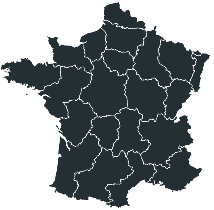Carte de France représentant les localisations des agences Patriarca Entreprise